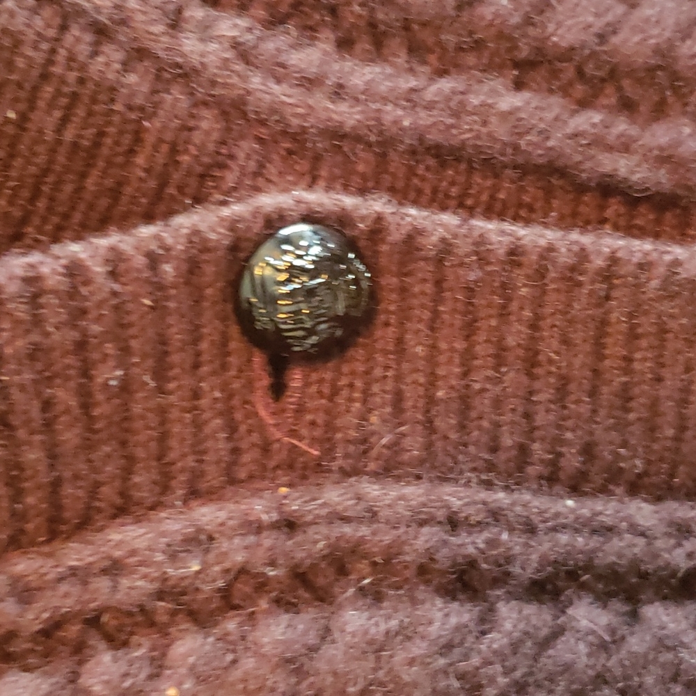 Burberry Medium Maroon Button Sweater - image 4